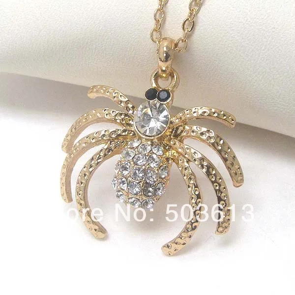 Цепочка с подвеской в виде паука золотистого цвета|fashion necklace|necklace fashionpendant necklace |