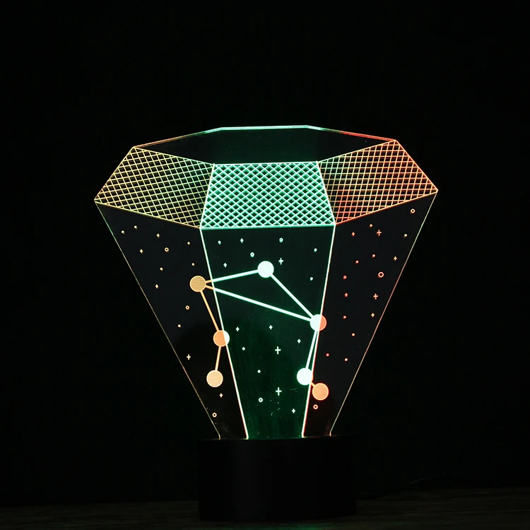 Светильник Luminaria Twelve Constellation Libra 3D Vision ночник настольная лампа 7 цветов яркие