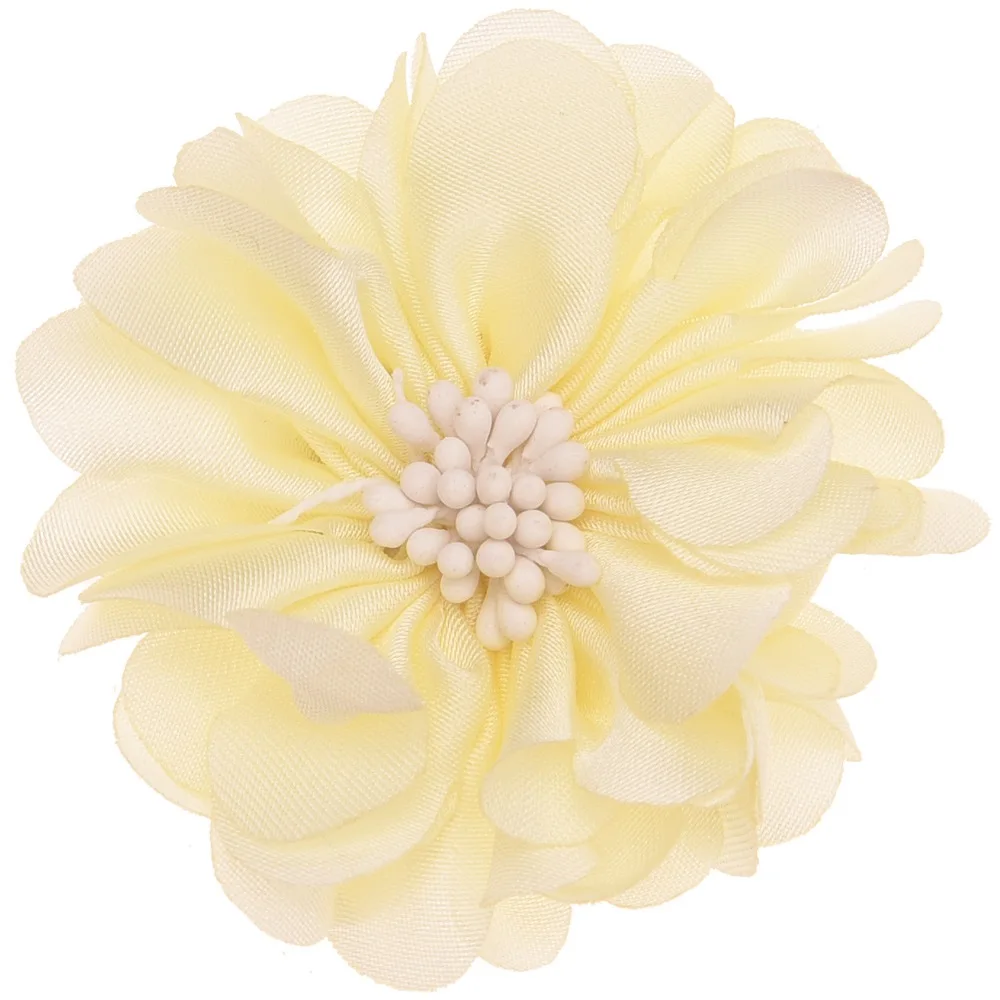 Ivory 10PCS Chiffon Flowers blossom Hair Accessoreis Wedding decoration flower No Hair Bow Barrette Boutique Head wrap DIY Accessory - Цвет: Ivory