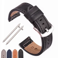 cowhide watchband black blue gray brown genuine leather watch strap bnad for women men bracelet for watches for samsung gear s3
