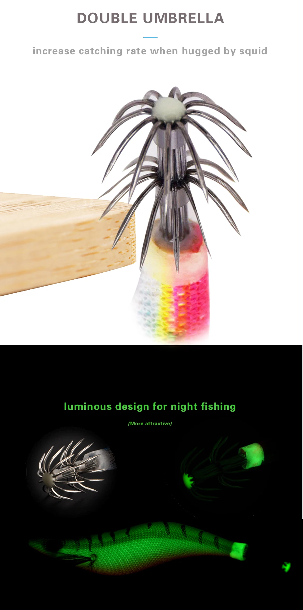 SW 1 пьезы ZS anzuelos de pesca de segnuelo duro camarones luminosos de calamar