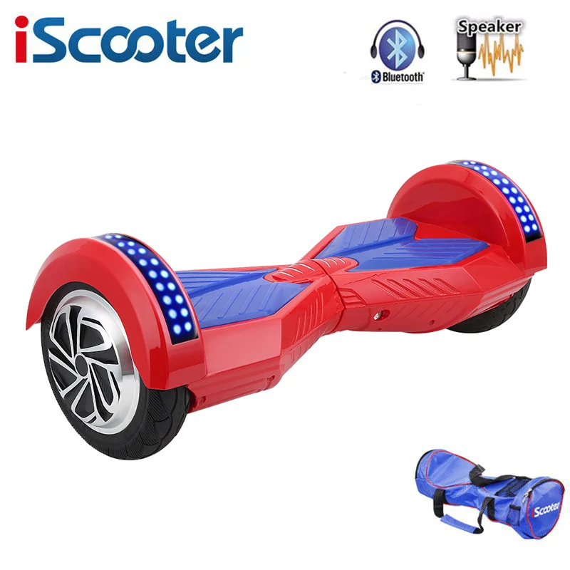 IScooter Ховерборд 8 дюймов Bluetooth 2 колеса самобалансирующийся электрический скутер
