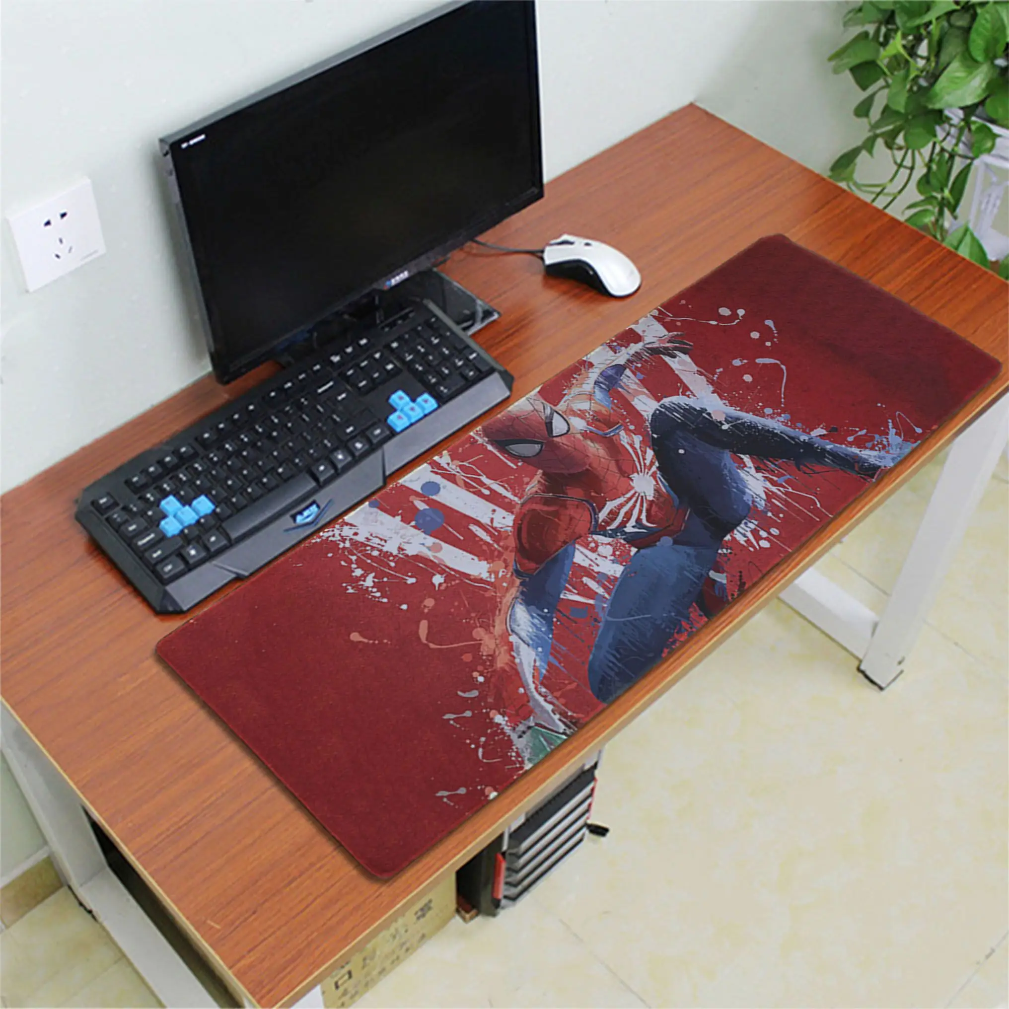 Lock Edge 30x80cm Maiya в запасе, игровой коврик для мыши из натурального каучука с изображением Человека-паука Marvel, Настольный коврик, резиновый компьютерный игровой коврик для мыши - Цвет: Lock Edge 30x80cm