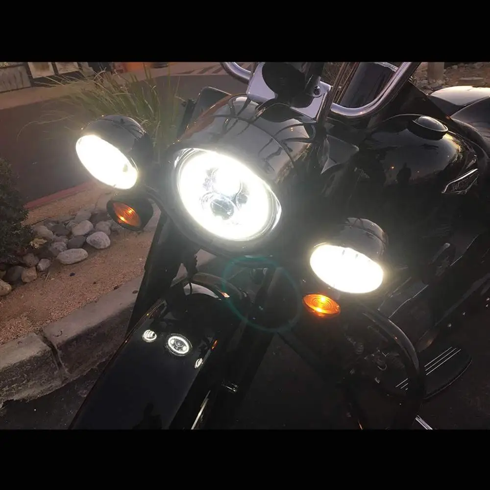 Аксессуары для мотоциклов 7 &quotповоротник DRL ангельский глаз налобный фонарь Harley