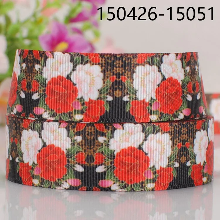 10 ярдов Различные размеры японский стиль печатная Grosgrain лента японские цветы