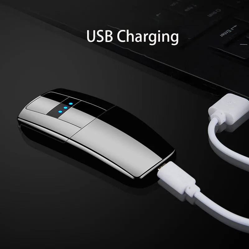 USB Зажигалка двойная дуга ветрозащитная металлическая беспламенная Электронная