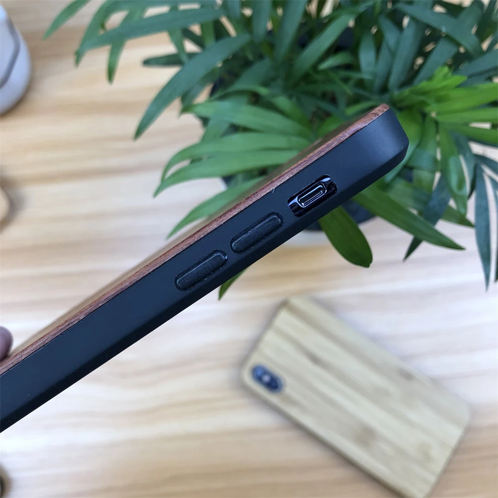 Natural Phone Case For iPhone 7 8 Plus XS Max Cover Original Wood + Soft TPU 6 6S XR X 5 5S SE Wooden |
