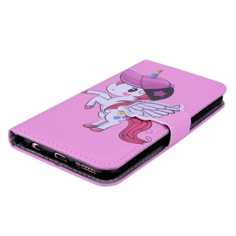 Phone Case For Huawei Y5 Y6 Y7 Prime 2018 Wallet Unicorn PU Leather Flip Cover Mirror Girl Coque Fundas | Мобильные телефоны и