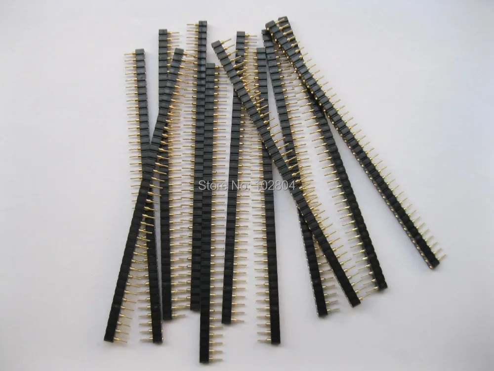 10 pcs Gold Plated 2.54mm 1x40 40pin L7.43mm Pin Header Male Single Row Strip | Обустройство дома