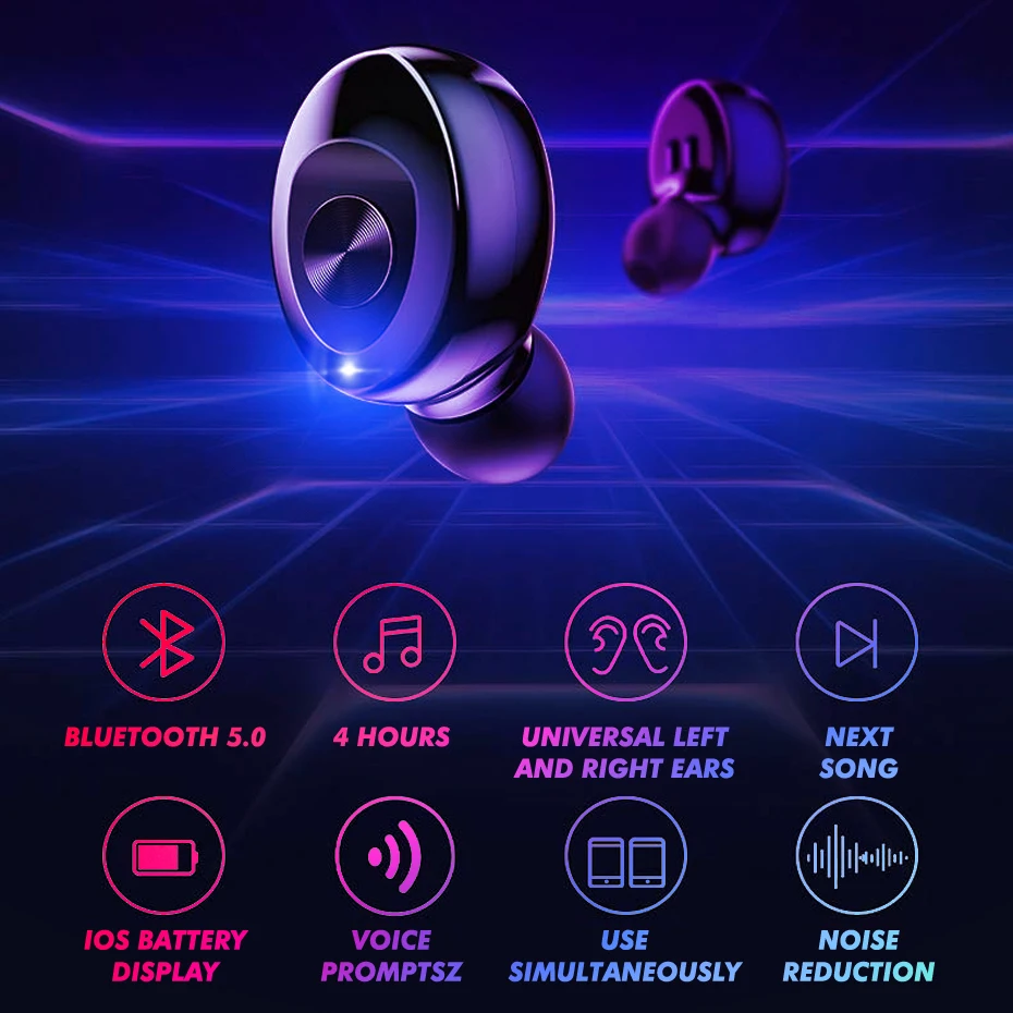 ANBES Мини Bluetooth наушники 5 0 Беспроводные с сенсорным управлением стерео Handsfree