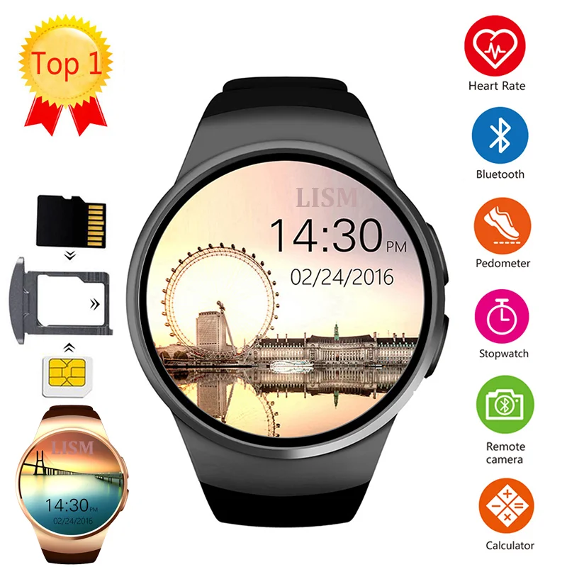 2019 KW18 Bluetooth Смарт часы полный экран Поддержка SIM TF карты Smartwatch телефон сердечного