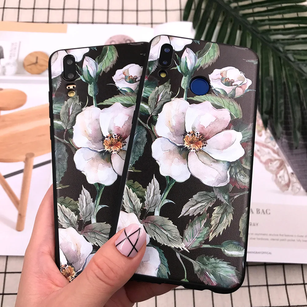 Чехол для Huawei P20 Lite чехол с цветами P9 2017 P8 P10 Pro Plus Honor 9 Mate 10 чехол|Бамперы| |