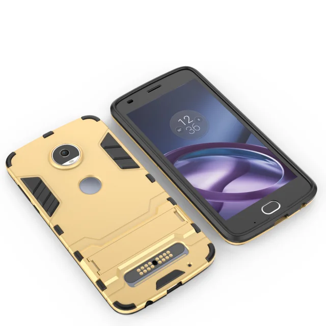 For Motorola Moto Z2 Play Case With Stand Hybrid Hard Silicone + PC Armor protective back cover case for shell |