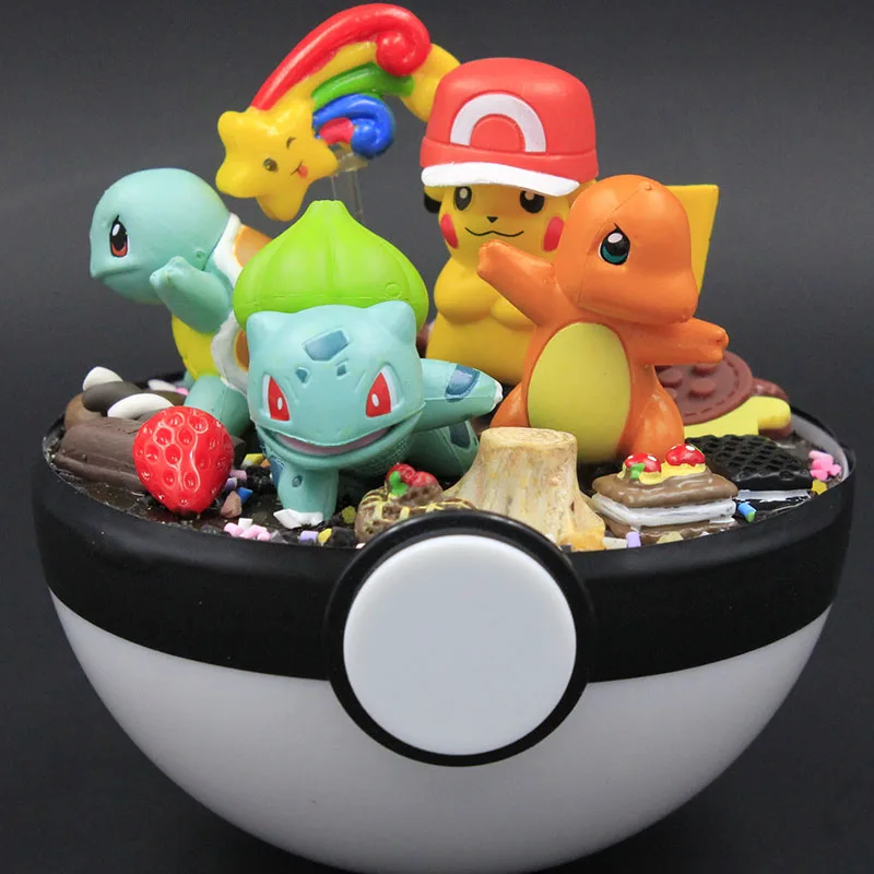 PokeBall Monster Pet pokebolas Pikachu Eevee Bulbasaur Charizard Squirtle DIY светодиодный фигурка на день рождения