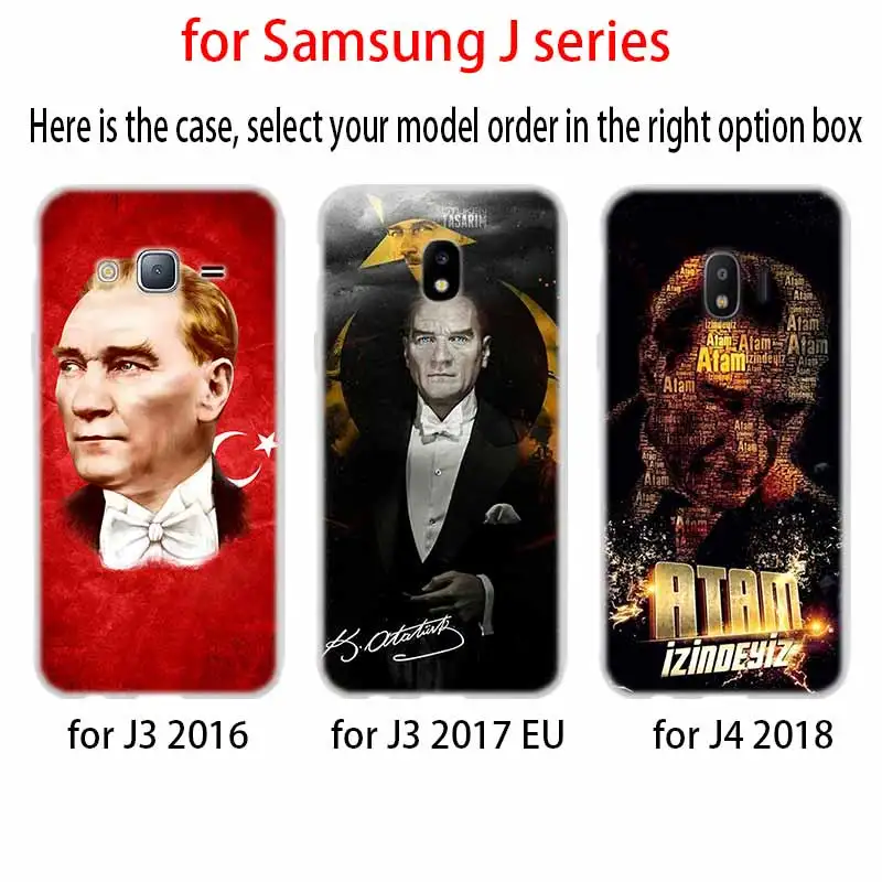 Турецкий Mustafa Kemal Ataturk чехол из ТПУ для Samsung Galaxy J6 J8 J3 J5 J7 J4 J2 J1 Plus 2018 2016 EU Prime Ace |