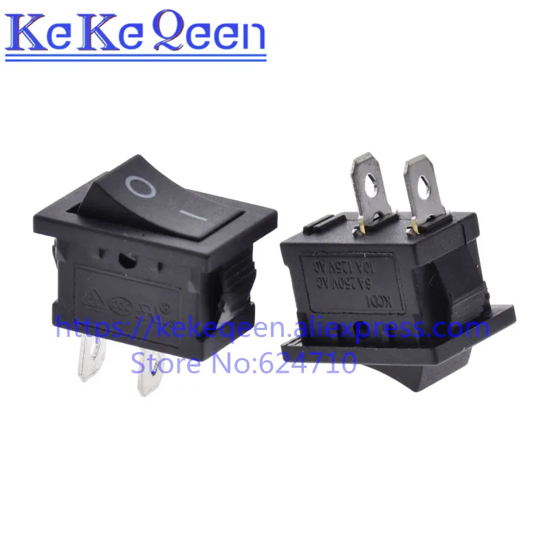 20 шт./лот переключатель типа корабля 15X21 KCD1 KCD1-101 черный 2Pin 6A/250V вкл-выкл 15*21