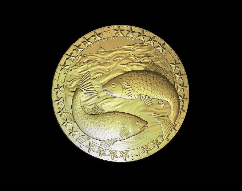 

Модель fish 3D модель, рельеф STL для фрезерного станка с ЧПУ, гравировки, artcam type 3 aspire M339