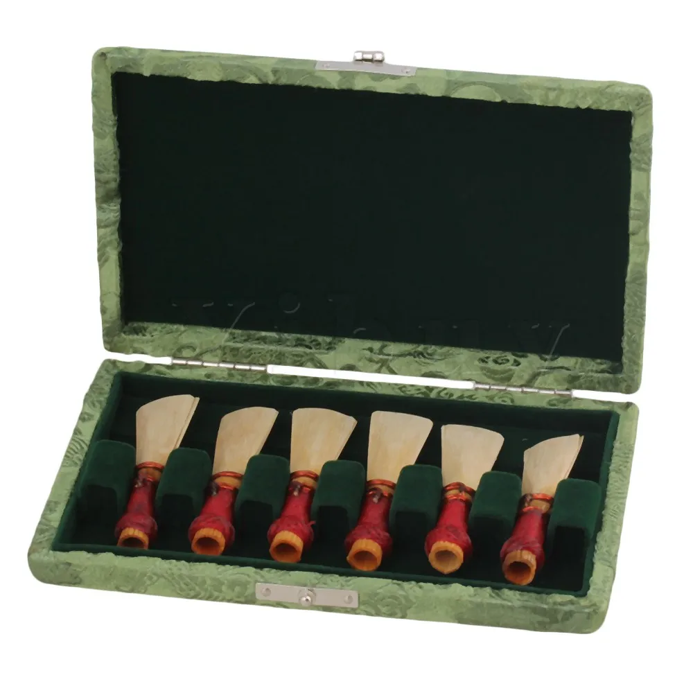 Чехол Yibuy Green Bassoon тростник чехол с фланелевым слотом держатель 6 Тростников|box cd