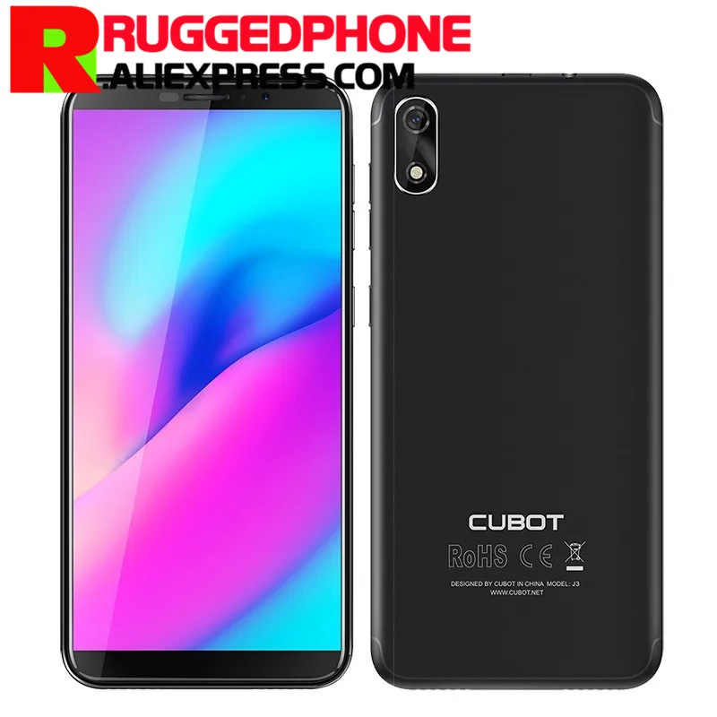 Смартфон Cubot J3 3g 5 0 дюймов Android GO MT6580 четырехъядерный 1. Hz 1 ГБ ОЗУ 16 Гб ПЗУ 8.0MP задняя