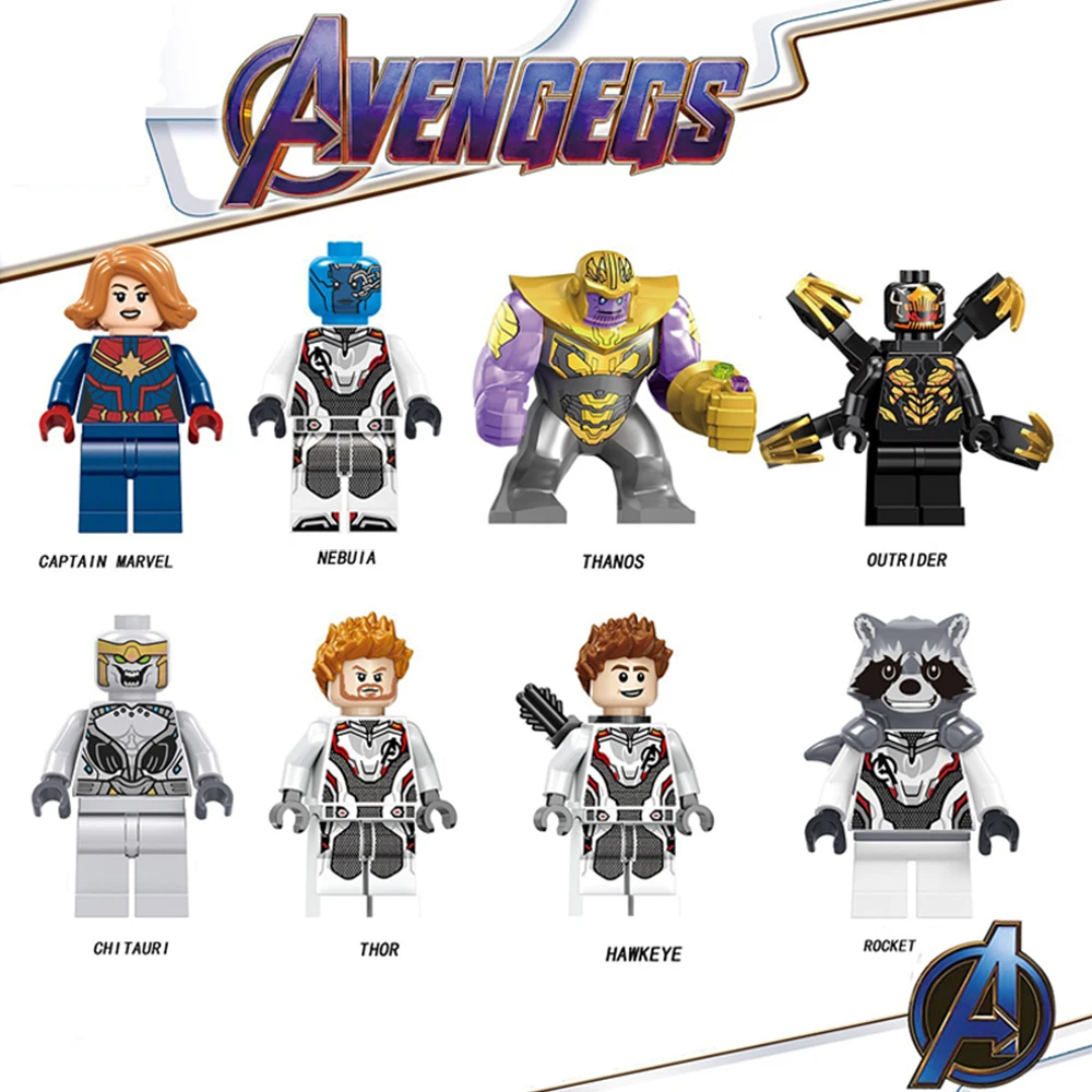 Конструкторы Marvel Avengers endgame конструкторы Халк танос Человек паук Бэтмен Супер