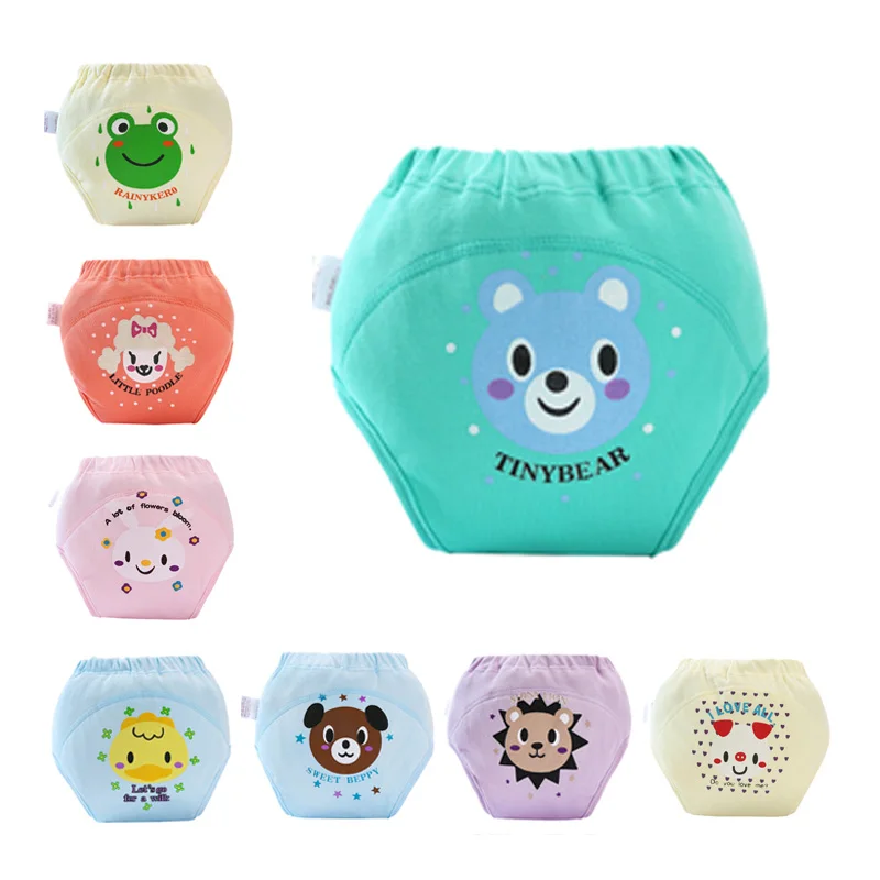 4 шт./лот милые детские подгузники с мультяшным рисунком многоразовые памперсы