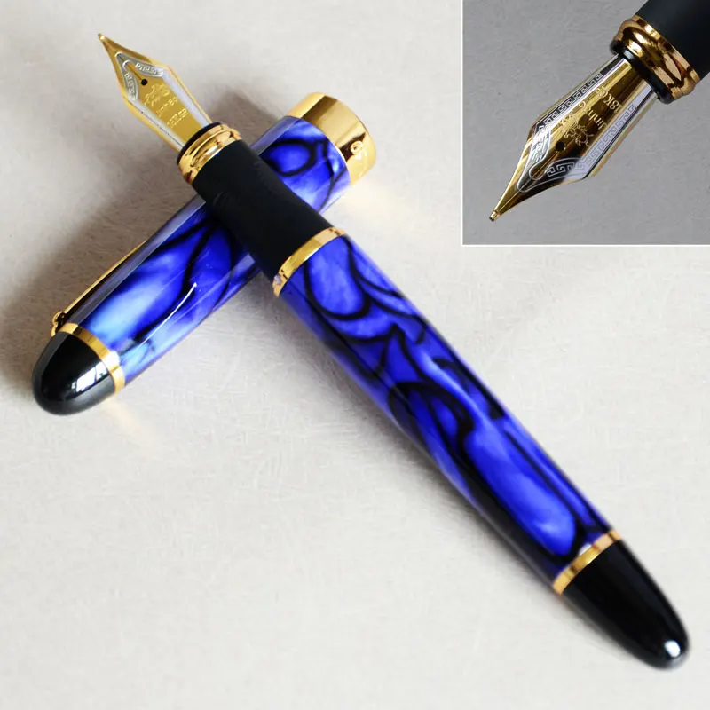 Ручка перьевая JINHAO X450 ярко-синяя и золотая 0 7 мм белый серый красный розовый