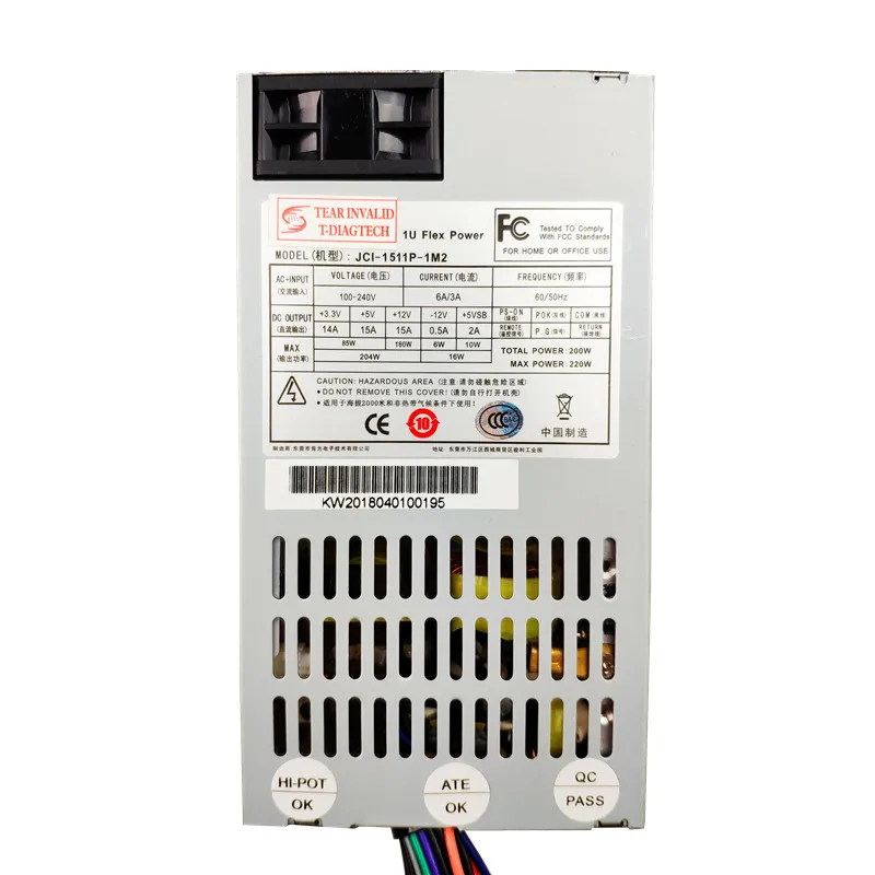 220 Вт маленький 1U блок питания flex ITX промышленный компьютер NAS PSU для одного