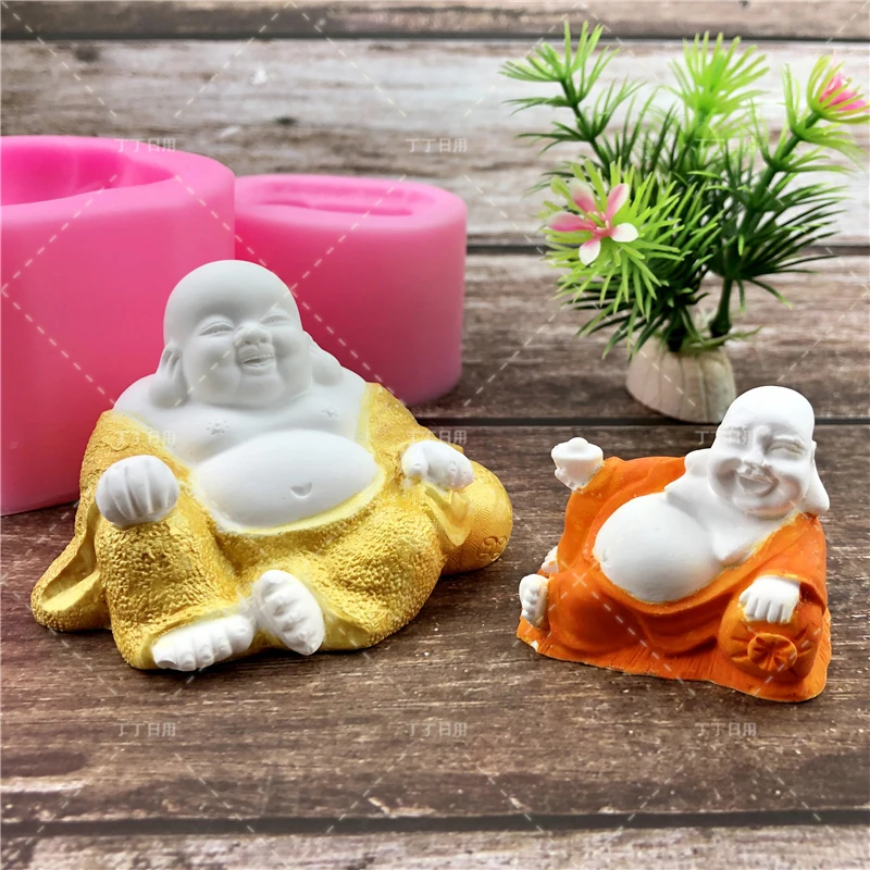 

QINGHONG Sugarcraft Buddha statue Silicone Fondant Mold Cake Decorating Tools Chocolate Baking Mold Gypsum clay Moulds