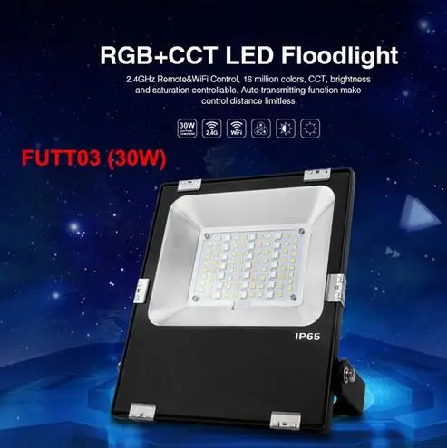 30W spotlight Mi Light RGBW светодиодный прожекторы уличные водонепроницаемые 10 Вт 20 Вт 30 Вт 50 Вт прожектор RGB CCT wifi 2,4 г AC 110 В 220 в 240 В светодиодный садовый свет - Испускаемый цвет: 30W spotlight