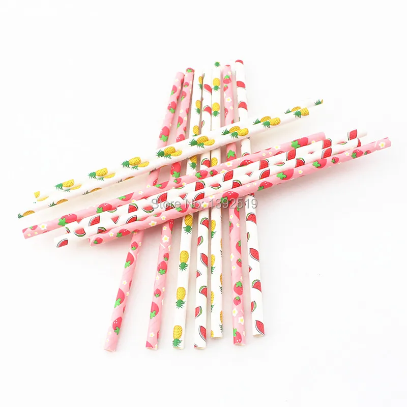 Лидер продаж! 5000 шт./лот фруктовые Коктейльные бумажные соломинки для напитков