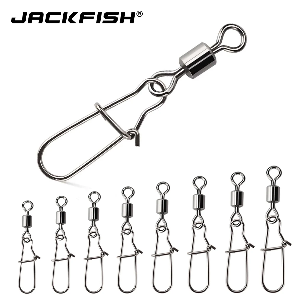 JACKFISH рыболовный соединитель из нержавеющей стали 50 шт. вращающийся вертлюг с