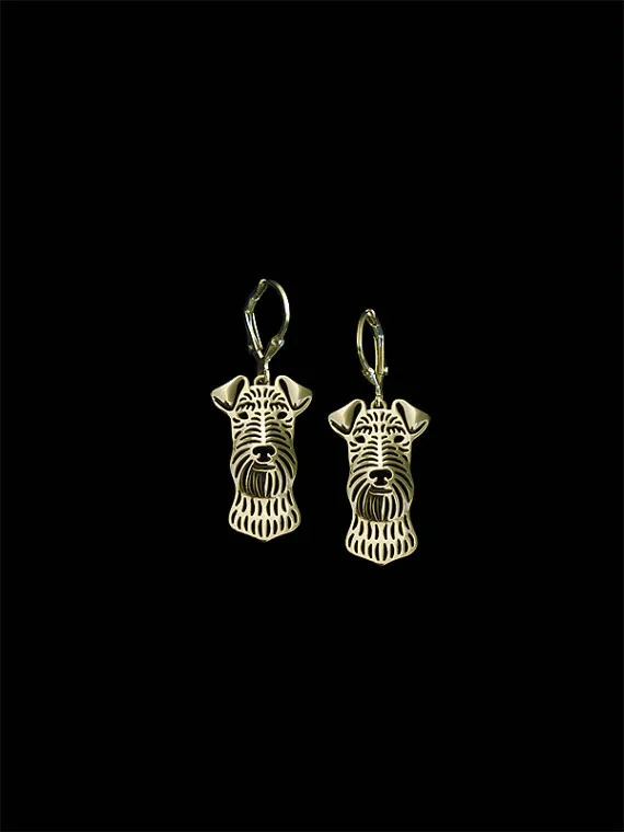

New 2016 Unique Romantic Gold Silver Color Airedale Terrier Drop Earrings Wholesale Animal Earrings For Women Girl Aros