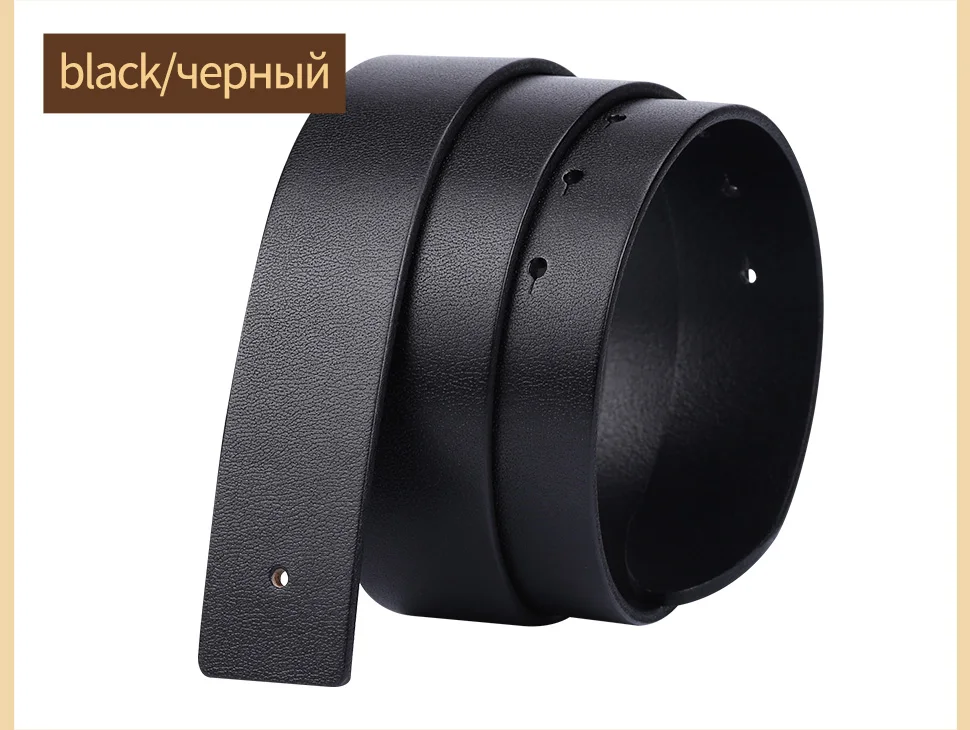 BIGDEAL Diy belt genuine leather without buckle replace belt cowskin leather belt body Pure color Smooth buckle cowhide waistban
