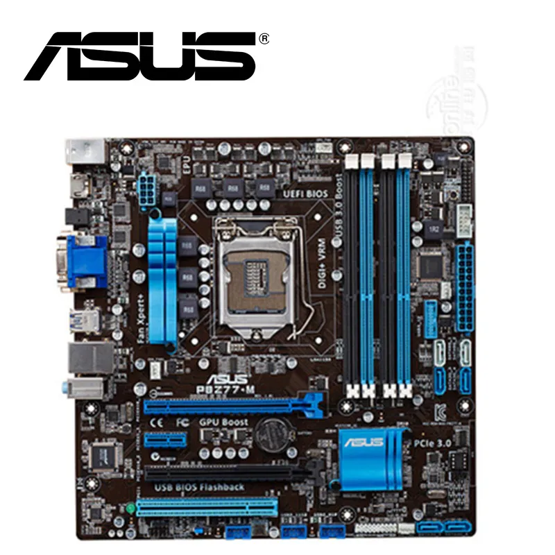 Asus P8Z77 M рабочего Материнская плата Z77 разъем LGA 1155 i3 i5 i7 DDR3 32G uATX UEFI BIOS Оригинальный