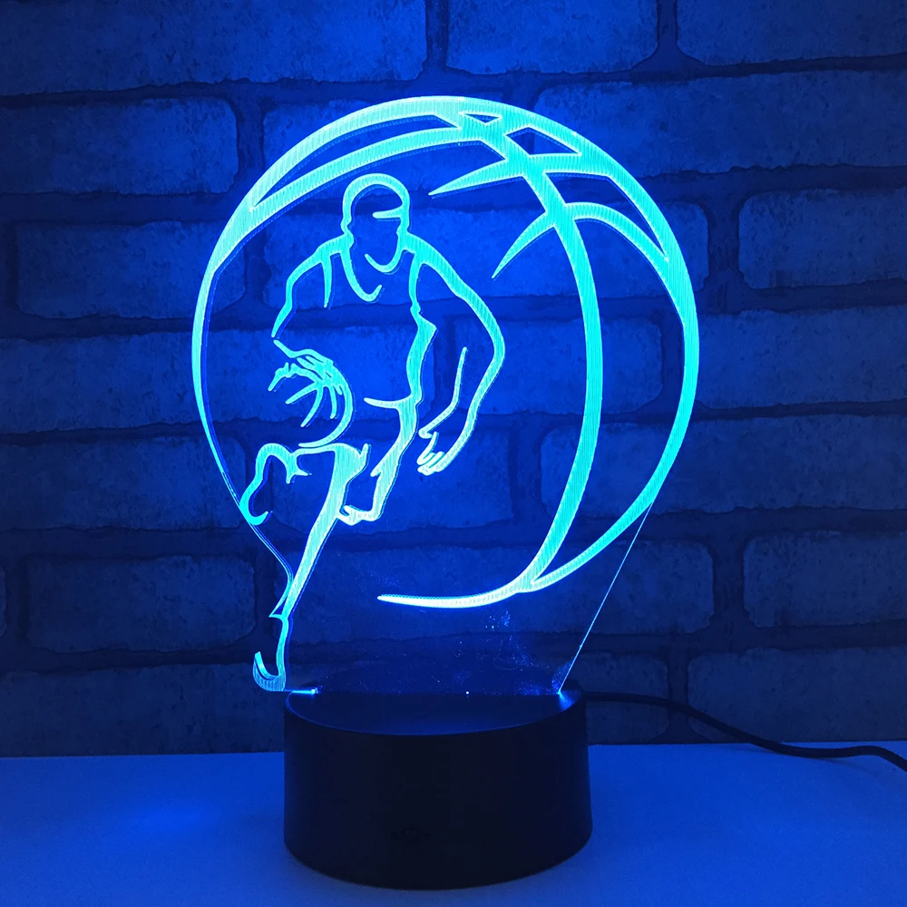 

Basketball Player LED RGB Night Light 7 Color Change Desk Light Action Figures 1871 Boys Girls Christmas Toys