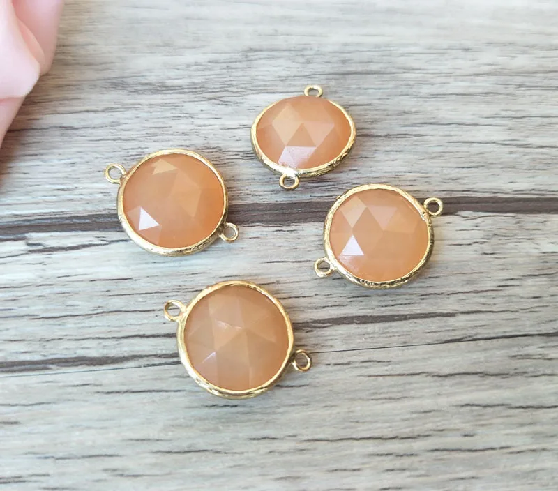 10pcs Natural Opal Stone Connector Double Bails Druzy Quartz Crystal Charm DIY earrings necklace Jewelry Finding CT214 | Украшения и