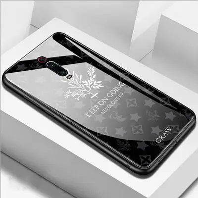 Чехол для Xiaomi mi 9 T Pro Deer Grass с узором из закаленного стекла, силиконовый Жесткий Чехол для задней панели, чехол для Xiaomi mi 9 T Pro - Цвет: Черный