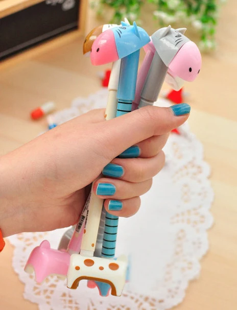 4 шт./упак. новые милые шариковые ручки с бегемотом пластиковые Kawaii канцелярские