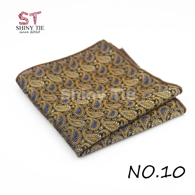 Yiyanyang Для мужчин узкие Paisley Pocket Square полиэстер цветок синий серый зеленый Цвета 25*25 см Hanky тонкий жених Костюмы