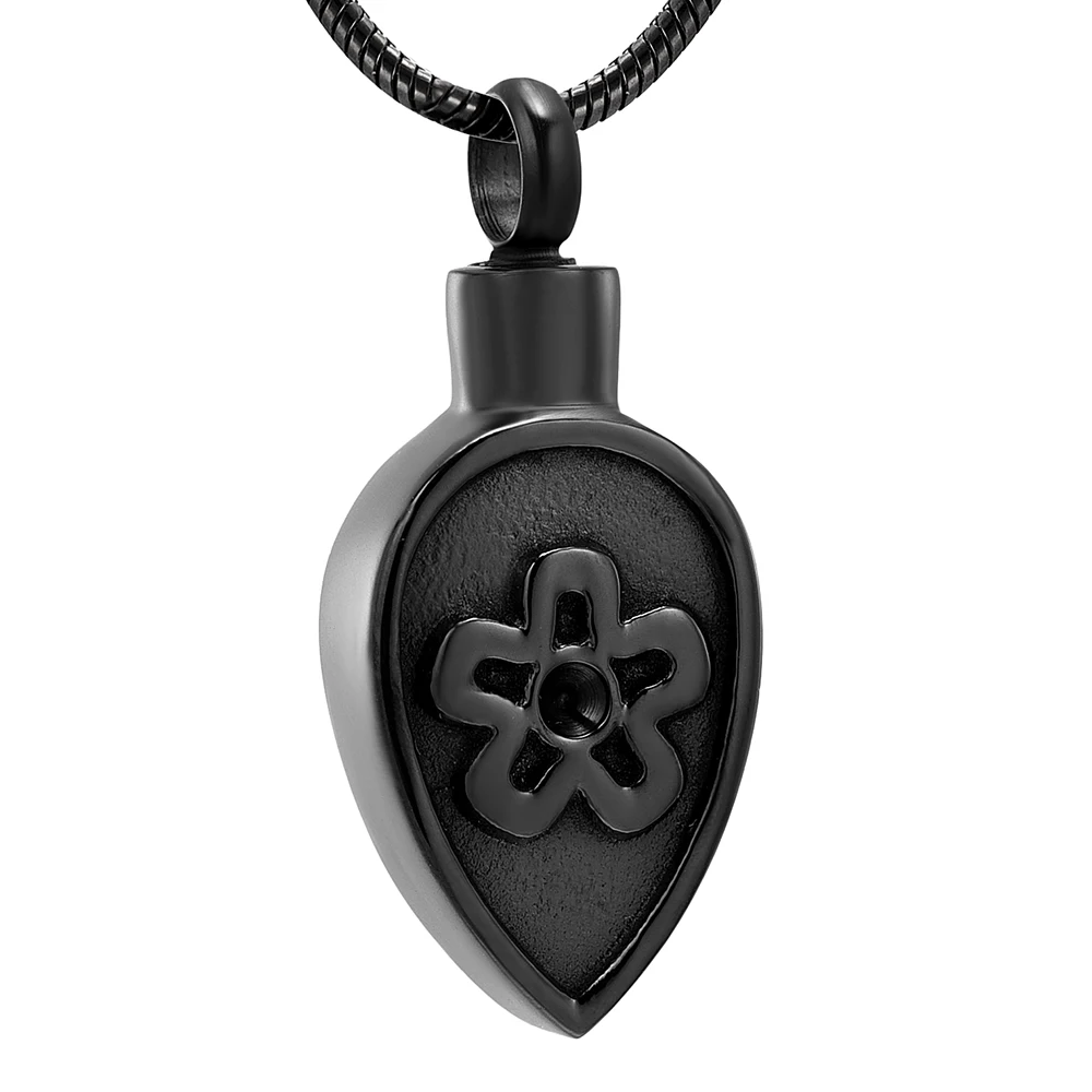 

IJD10733 Stainless Steel Round Flower Cremation Pendant for Ashes Urn Memorial Keepsake Necklace Bracket Souvenir Jewelry