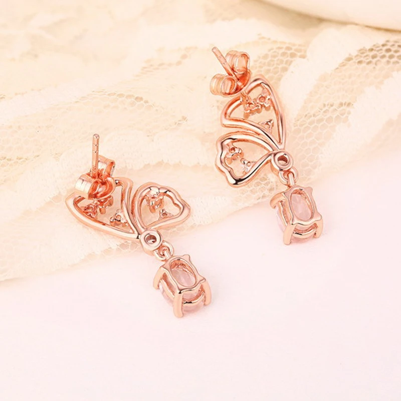 ANI 925 Sterling Silver Women Drop Earrings Natural Gemstone Jewelry Oval Cut Rose Quartz or Amethyst Dangle for Female | Украшения и