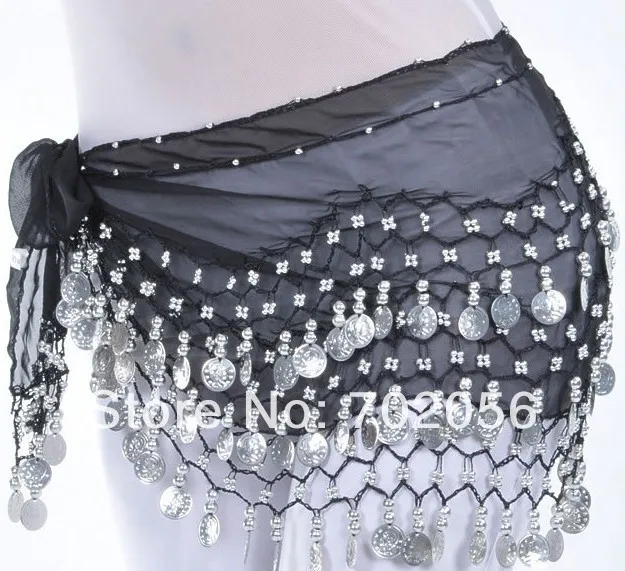 Костюм для танца живота 3 ряда 128 золотистые или Серебристые монеты набедренная