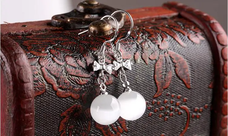 Оптовая продажа Стерлинговое Серебро 925 пробы модные женские серьги с