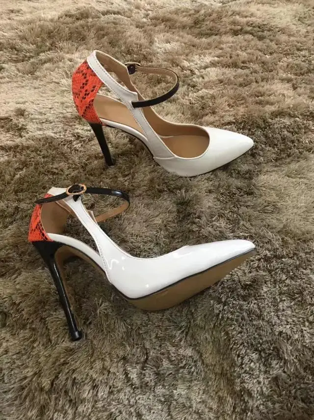

Summer Shoes Woman Sandals High Heels Women Leather Shoes Pointed Toe Red Sneak Skin Bridal Shoe Italian Sexy Black Strap Sandal
