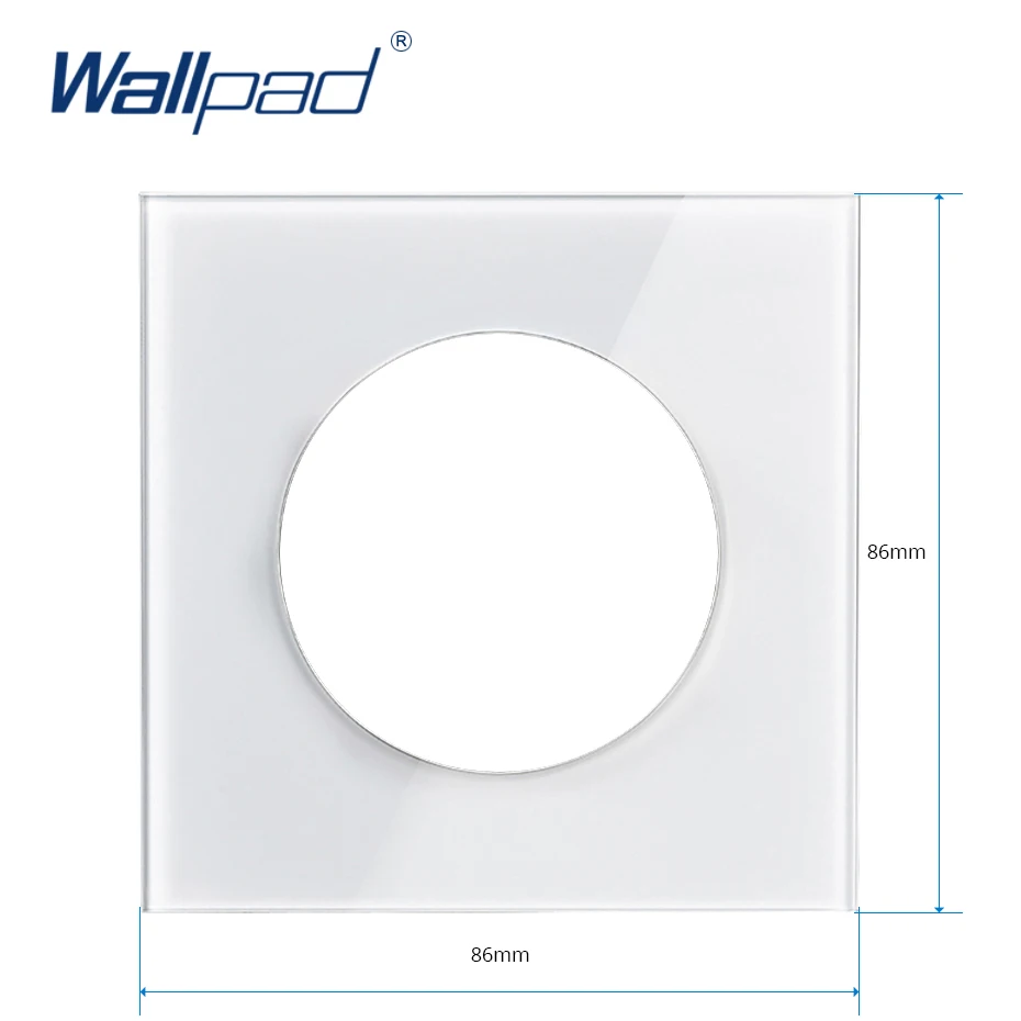 Wallpad одиночное закаленное стекло панели только 86*86 мм белый и черный круглый круг