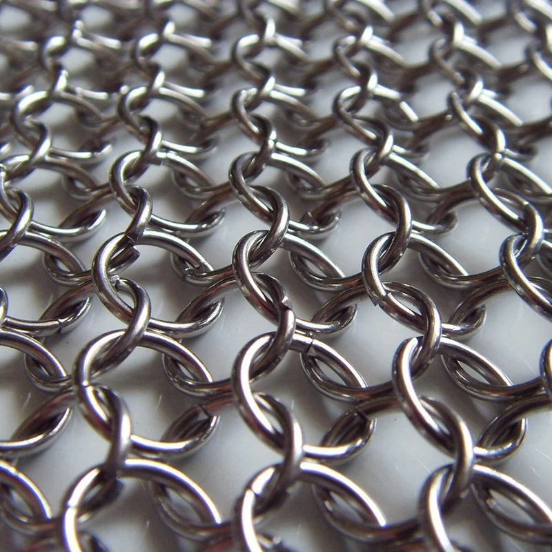 

8Inch X 6Inch Stainless Steel Cast Iron Cleaner 316L Chainmail Scrubber For Cast Iron Pan Pre-Seasoned Pan Dutch Ovens Waffle