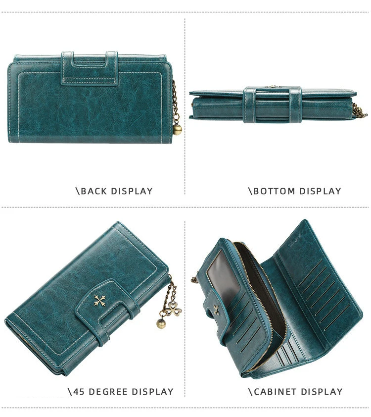 New Vintage Hasp Long Purse Ladies Wallet Women Luxury Brand Retro Zipper Leather Purses Female Wallets Woman Card Holder