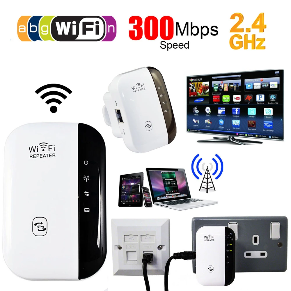 Высокоскоростной 300 Мбит/с беспроводной Wi-Fi ретранслятор удлинитель 2,4G Wi-Fi усилитель сигнала 802.11n/b/g сеть Wlan точка доступа