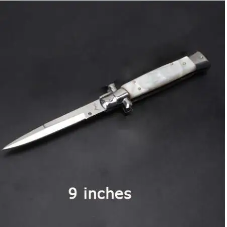 Italian AKC 13-10-9 inches outdoor multi-function portable knife 440C blade camping knife Mafia Fixed Blade Knife - Цвет: e