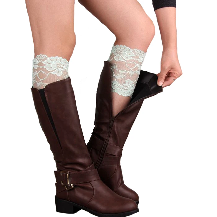 Бесплатная доставка эластичные кружевные манжеты для сапог женские гетры